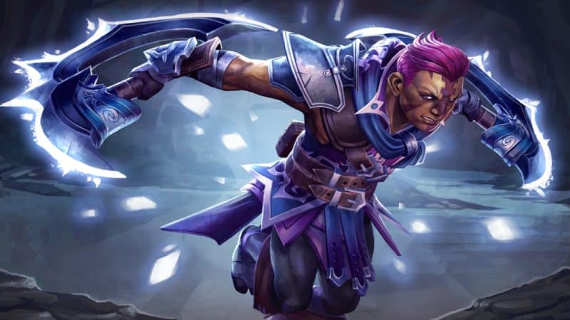 Anti-Mage breaks his opponents with his blades