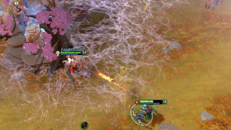 Clinz helps Juggernaut destroy the Radiant ancient tree