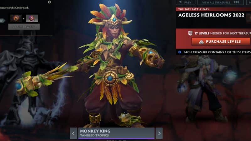 Monkey King fights off enemies while covered in leaves