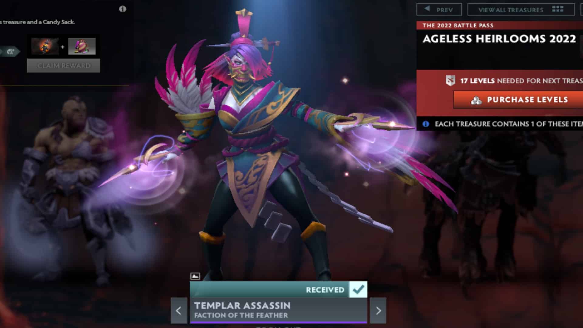 Templar Assassin wears wild feathers into battle