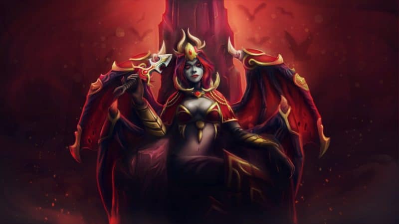 Queen of Pain rests peacefully in her throne