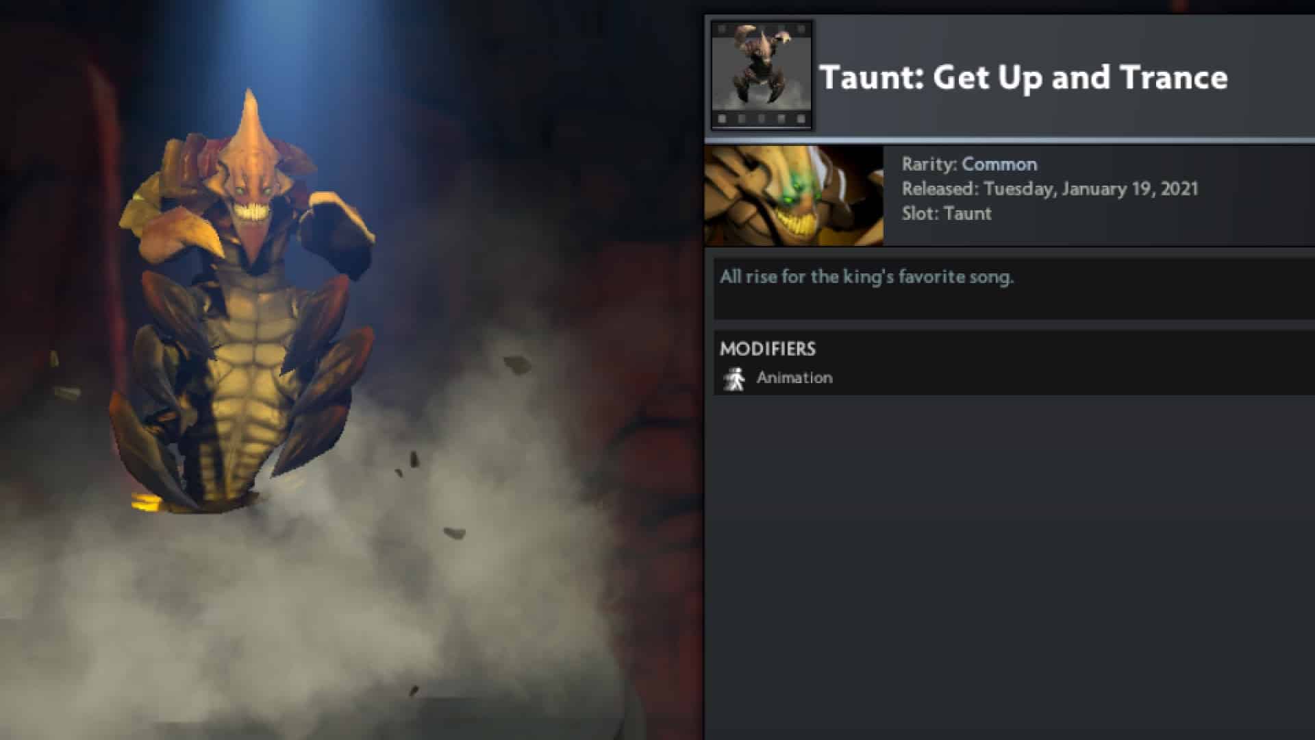 Sand King jumps around on his tail