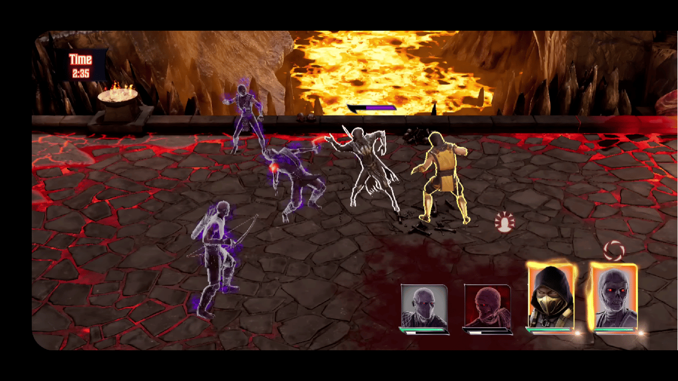 Your characters automatically engage in battle with enemies