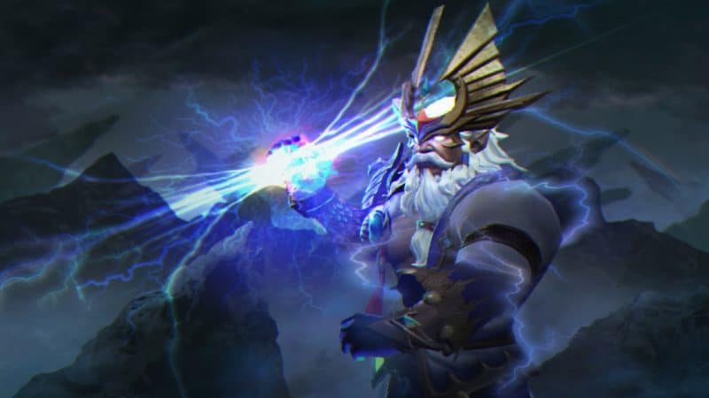 Zeus strikes enemies with Lightning Bolt