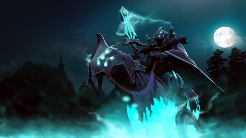 Abaddon uses Aphotic Shield while farming in the forest