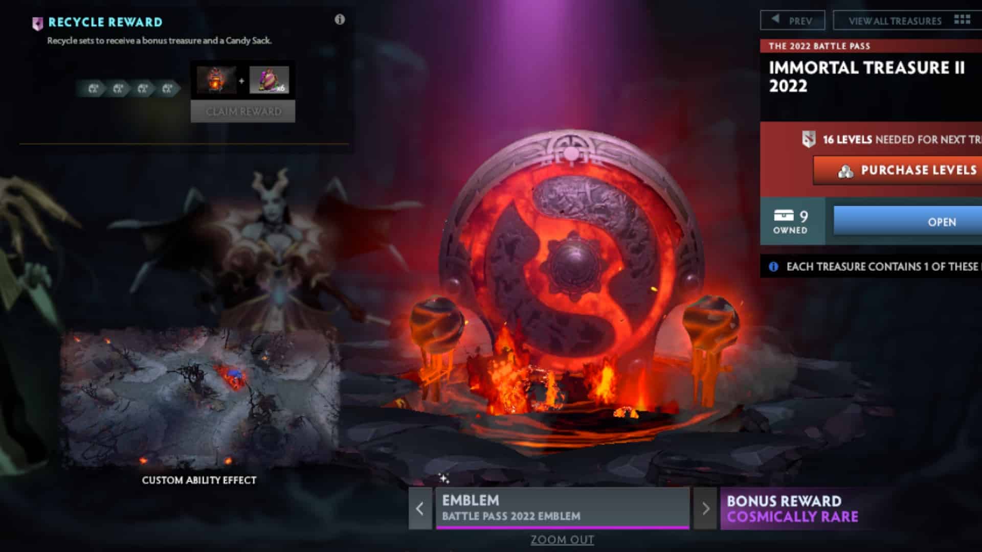 Battle Pass 2022 Emblem radiates to inspire players in Dota 2
