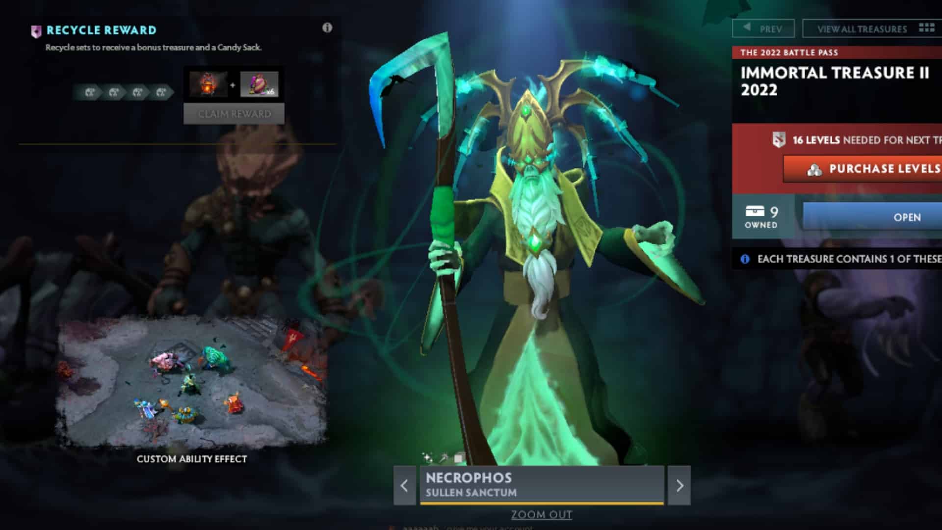 Necrophos fights enemies in the Sullen Sanctum set