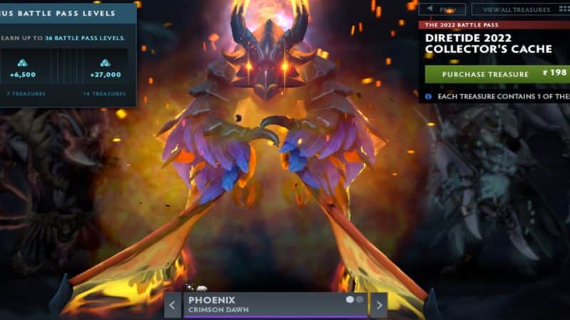 Phoenix burns her enemies to ashes with the Crimson Dawn set