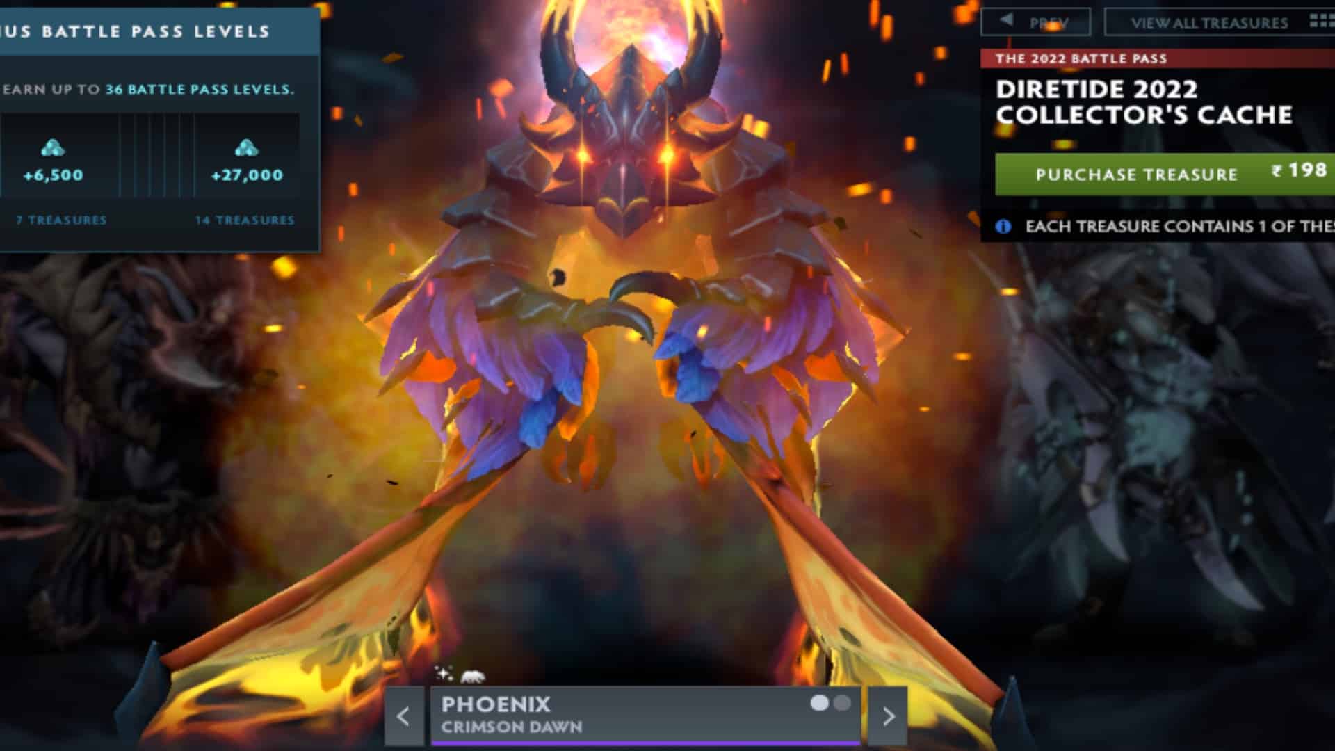 Phoenix burns her enemies to ashes with the Crimson Dawn set