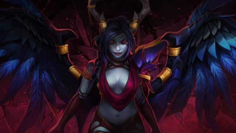 Queen of Pain prepares to deal massive damage to enemy heroes in battle