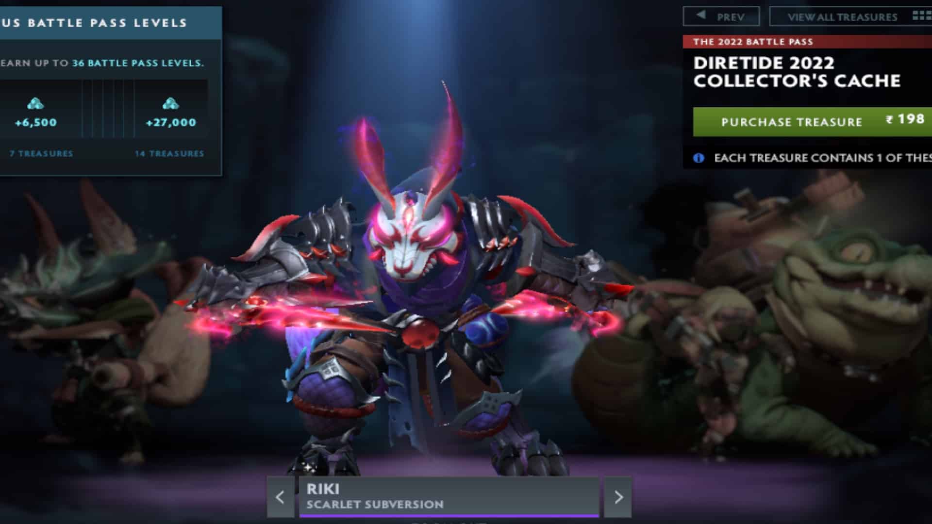 Riki dresses up as a sharp ninja with the Scarlet Subversion set