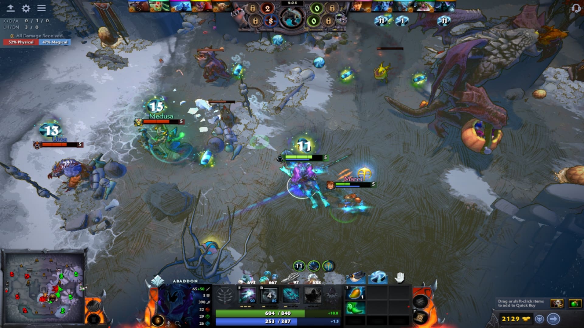 Abaddon purchases Tranquil Boots for bonus health regeneration in Diretide