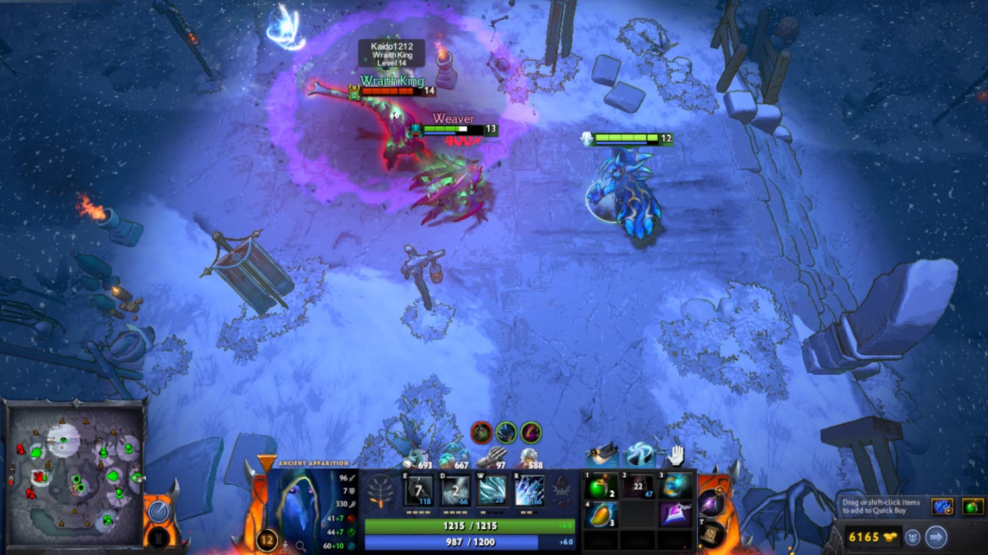 Ancient Apparition uses Veil of Discord in a Diretide match