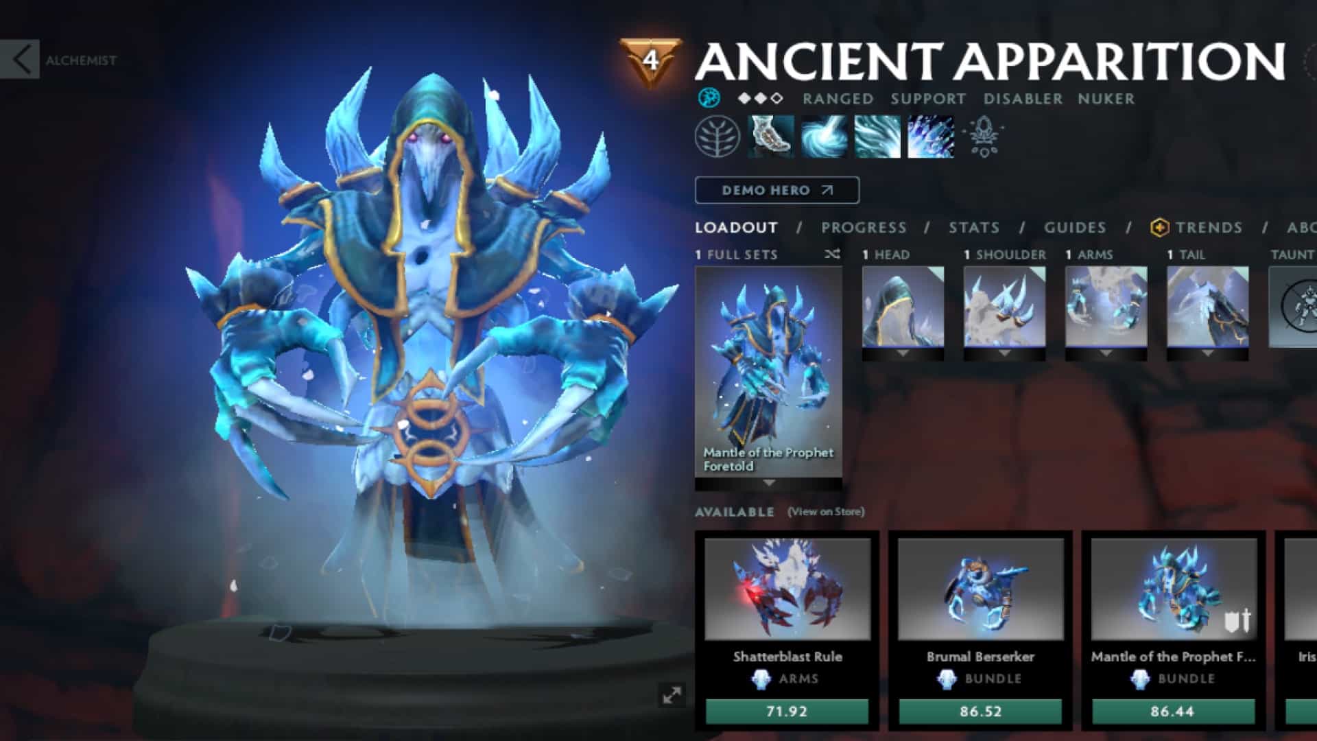 Ancient Apparition tries a new skin before entering battles