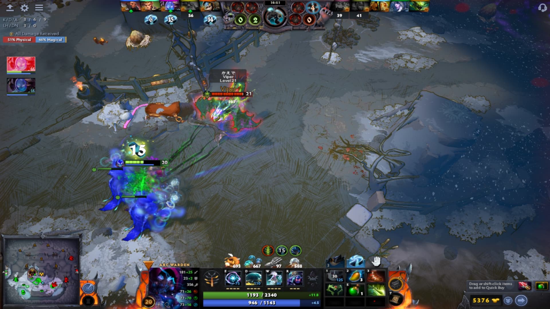 Arc Warden creates Mirror Images using Manta Style in Diretide mode