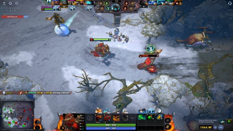 Axe heals using Tranquil Boots in Diretide