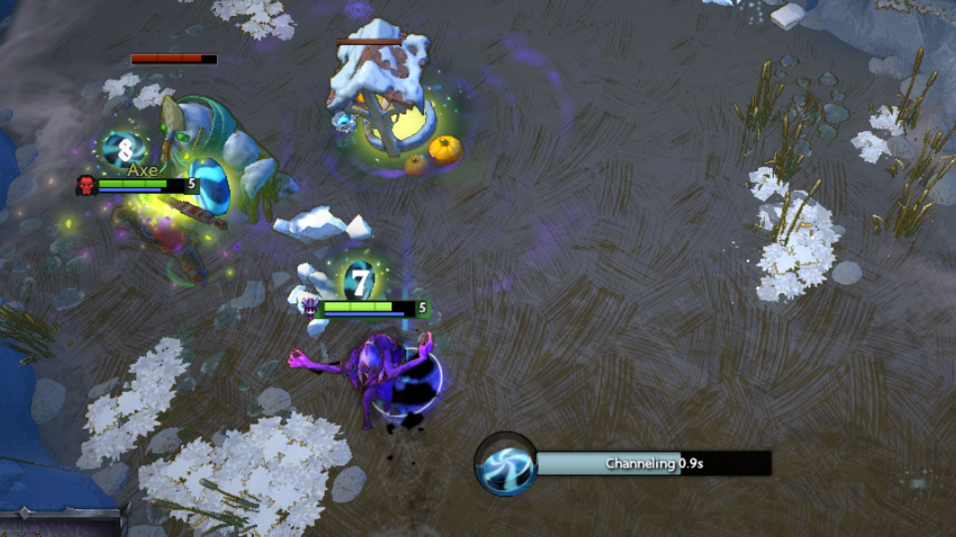 Bane deposits Taffy in enemy well after evading the Taffy Guardian