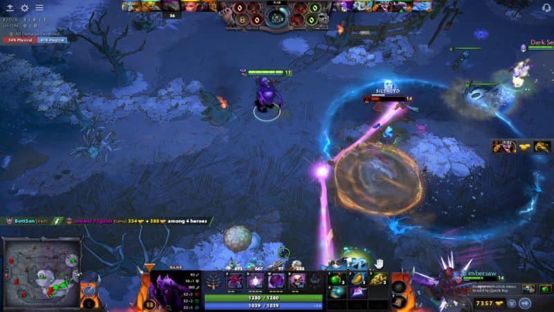 Bane restores mana to his teammates using Arcane Boots in Diretide