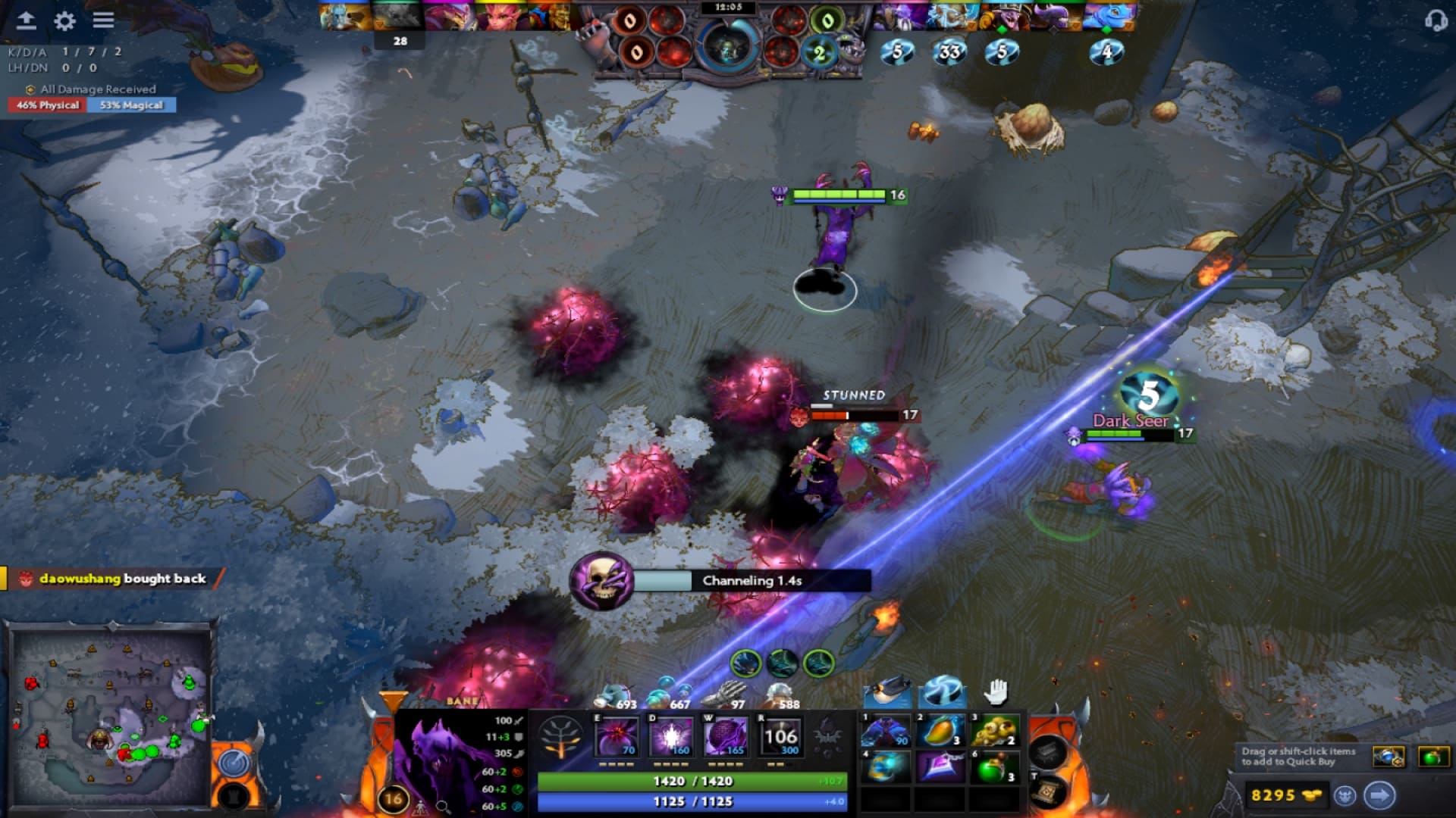 Bane turns invisible to cast his ulti in Diretide