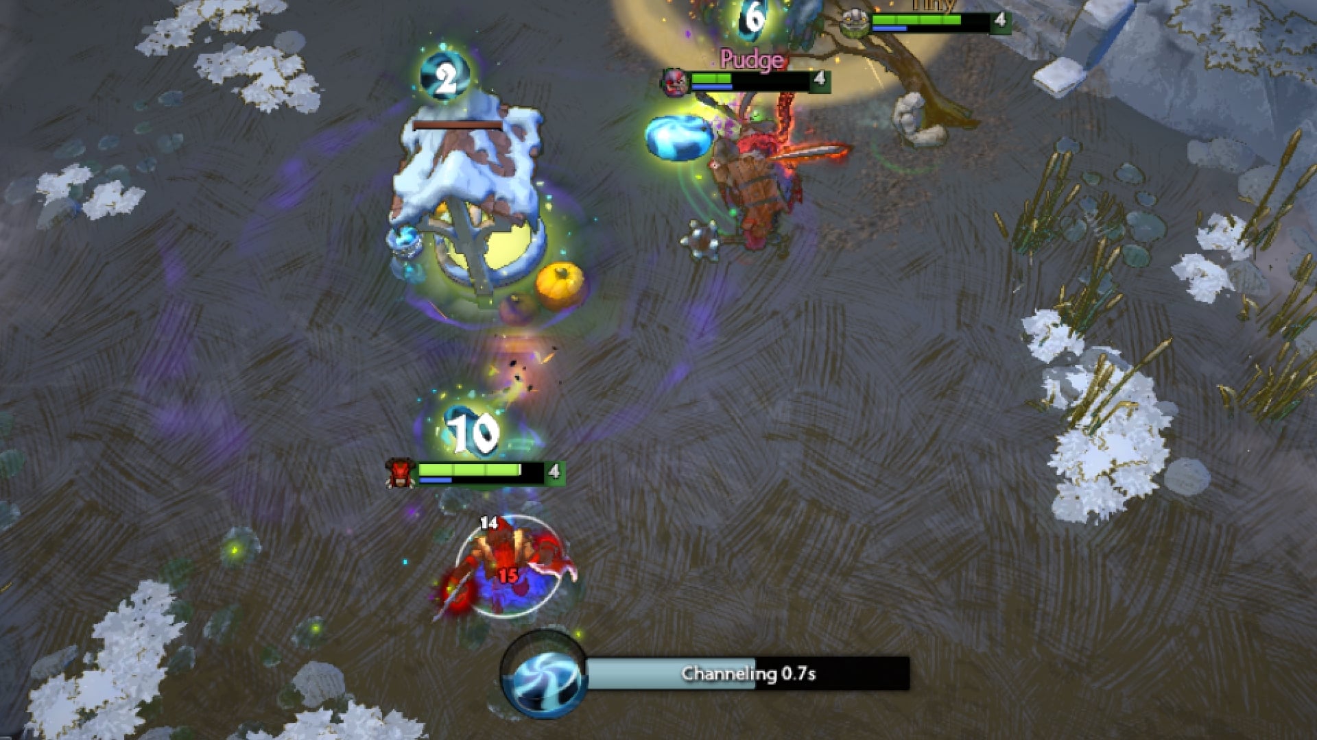 Bloodseeker deposits Taffy after killing a Taffy Guardian in Diretide