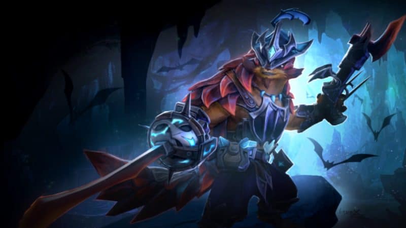 Pangolier uses Swashbuckle to deal damage to enemies in front of him