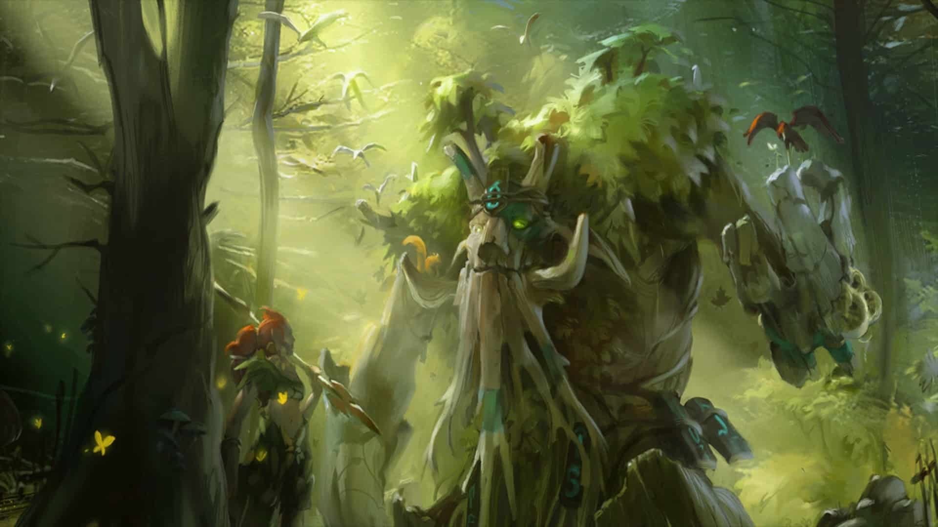 Treant Protector walks freely among trees