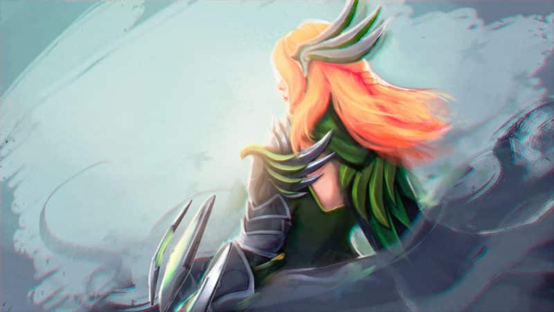 Windranger uses trees to stun enemies using Shackleshot