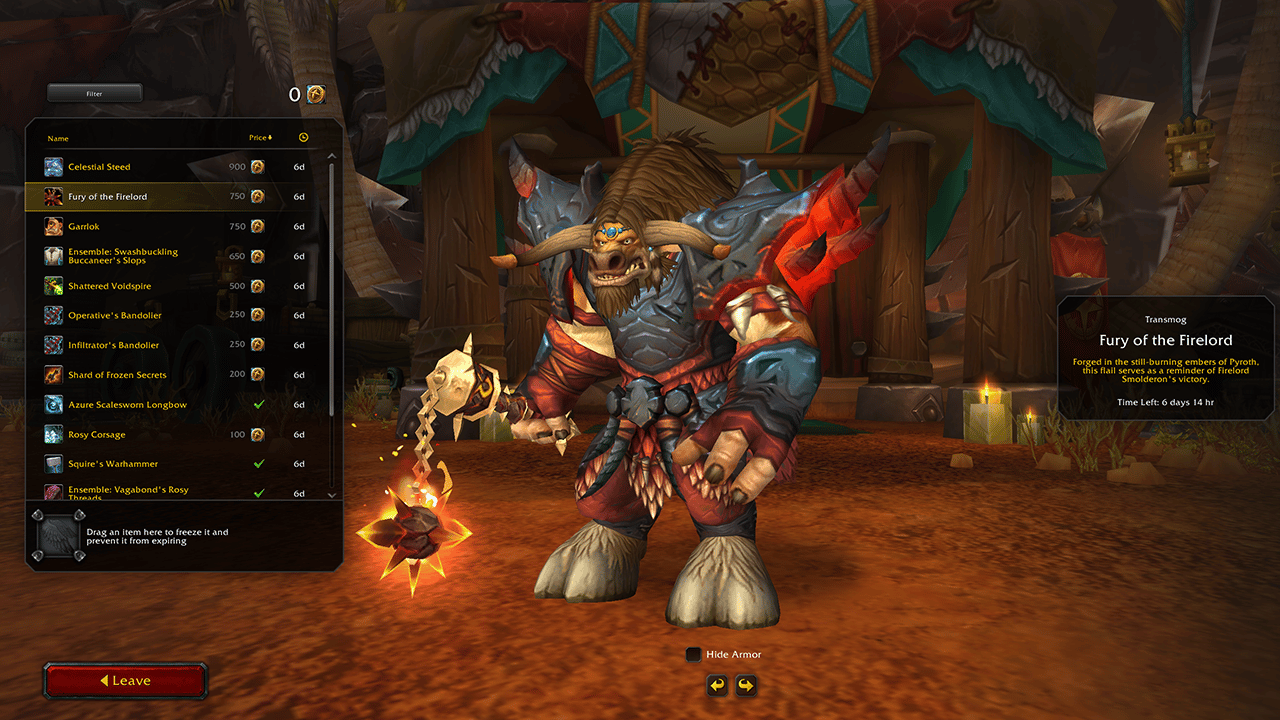 Wow trading Post transmog