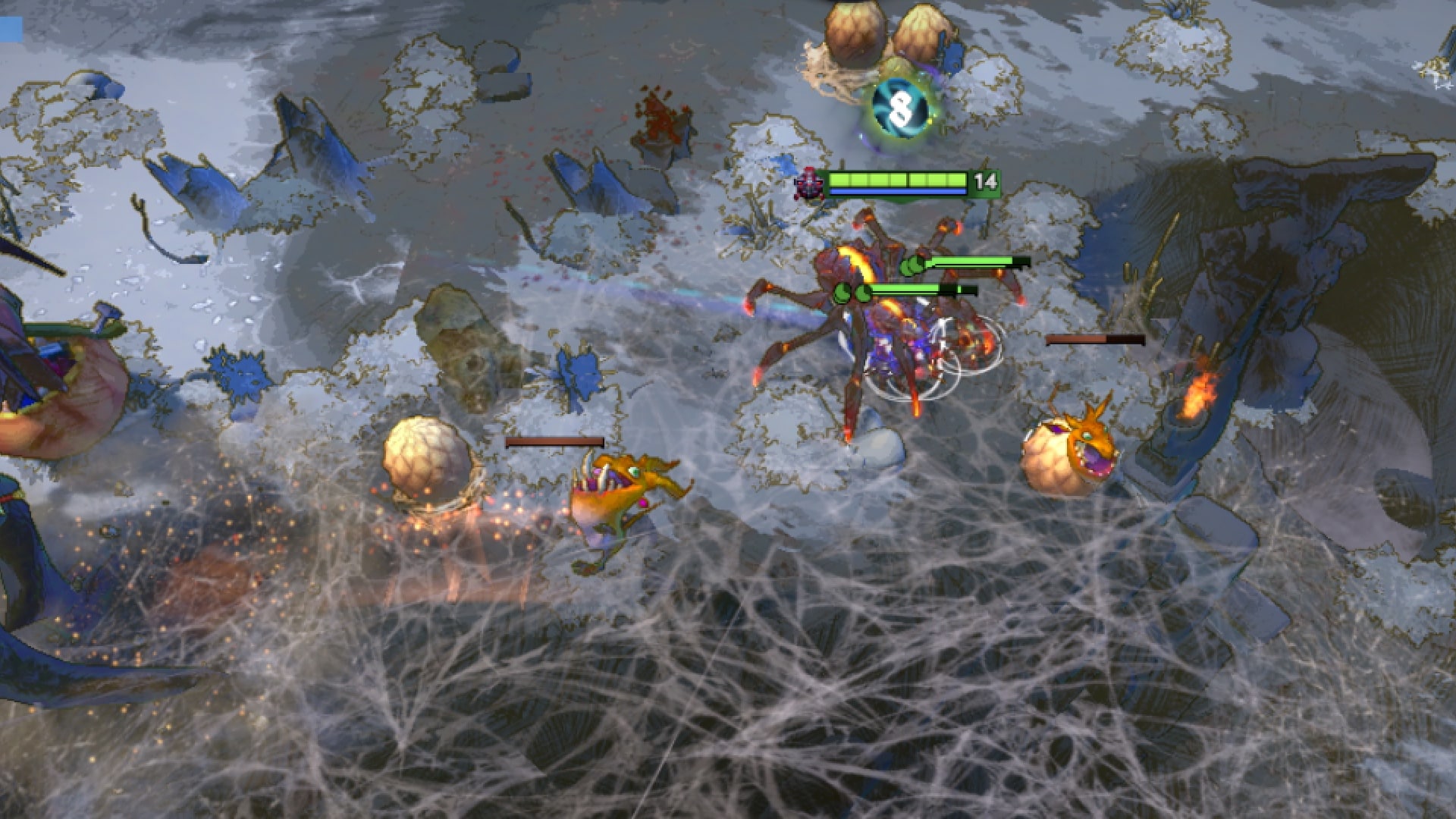 Broodmother collects Taffy dropped from Greevils in Diretide