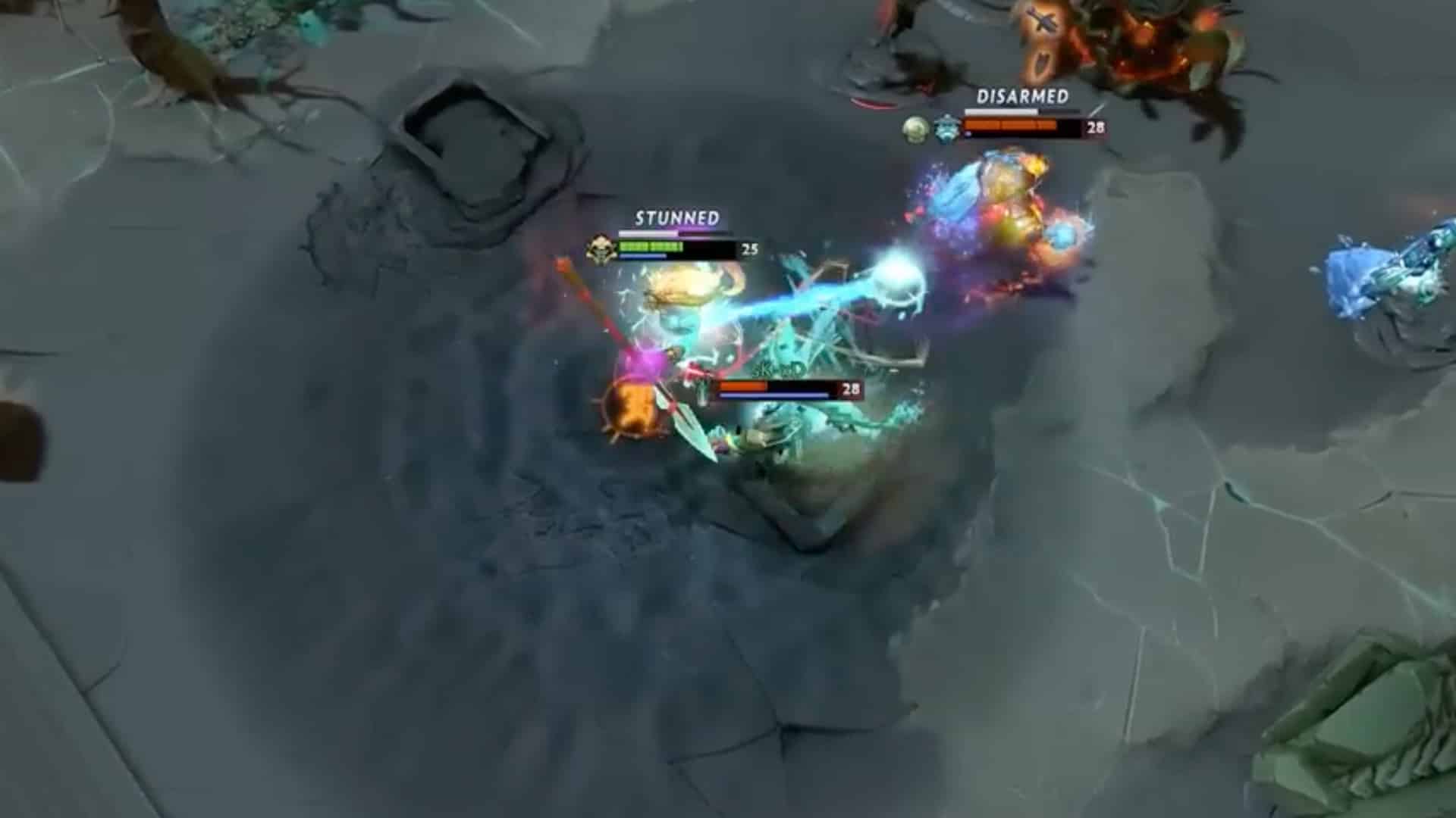 Huskar is ambushed by Storm Spirit and Juggernaut