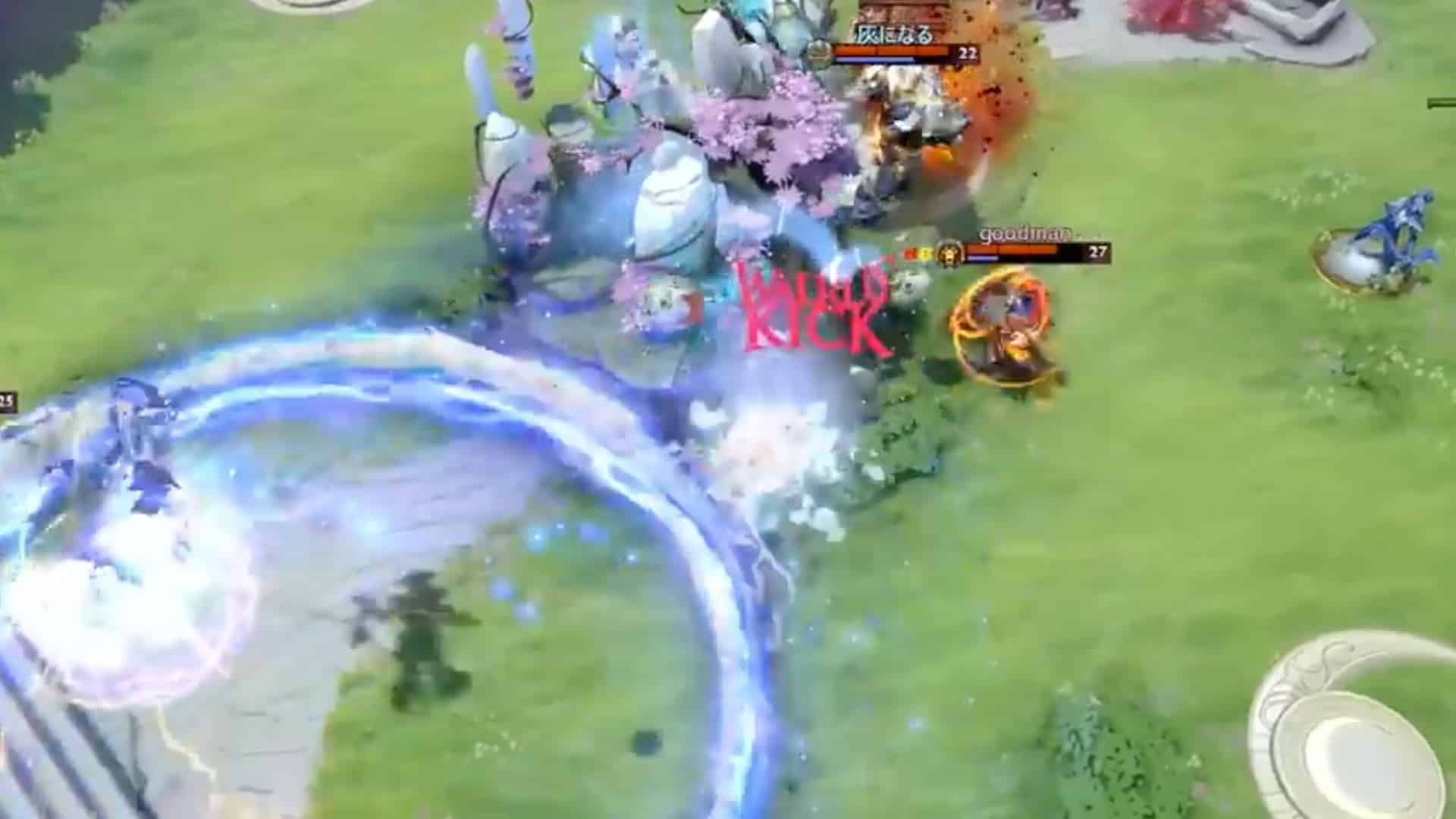 Tusk defends his base against multiple enemy heroes