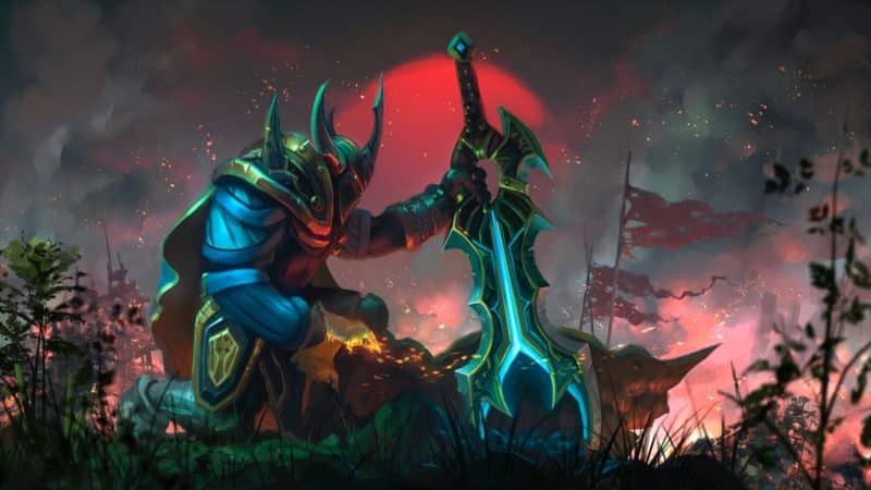 Sven helps Chaos Knight destroy enemy towers