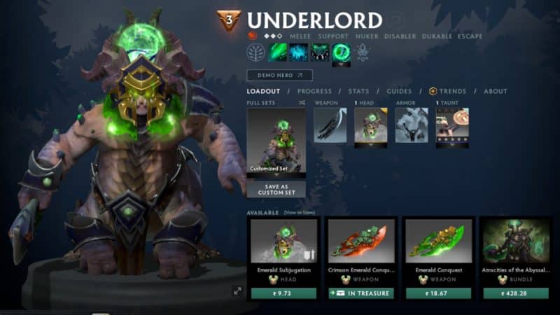 Underlord casts Pit of Malice to root enemies