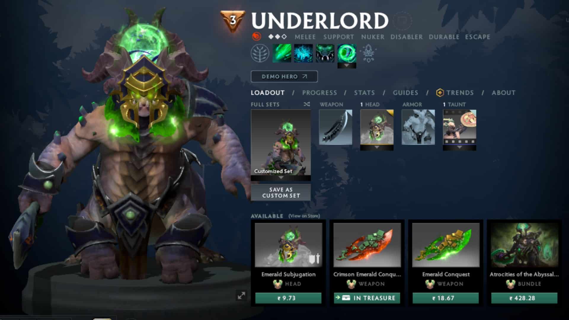 Underlord casts Pit of Malice to root enemies