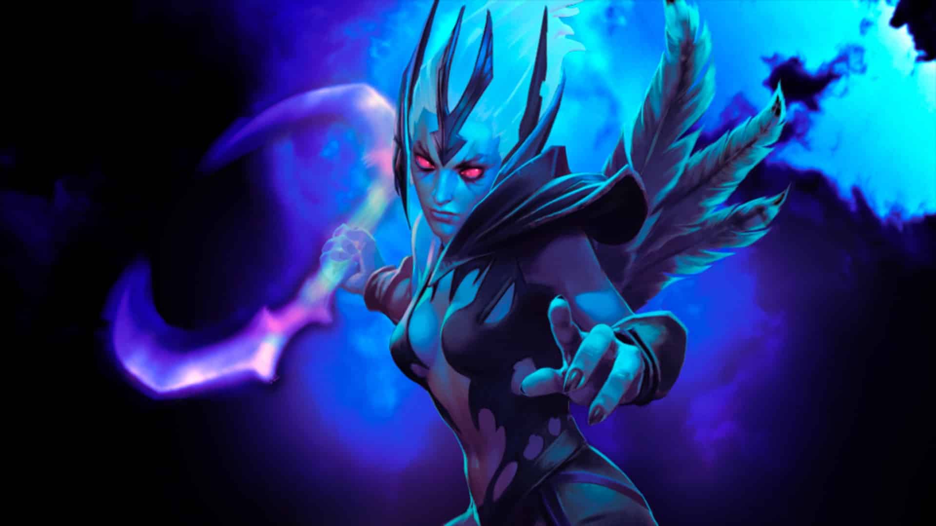 Vengeful Spirit stuns enemies to assist Phantom Assassin during team fights