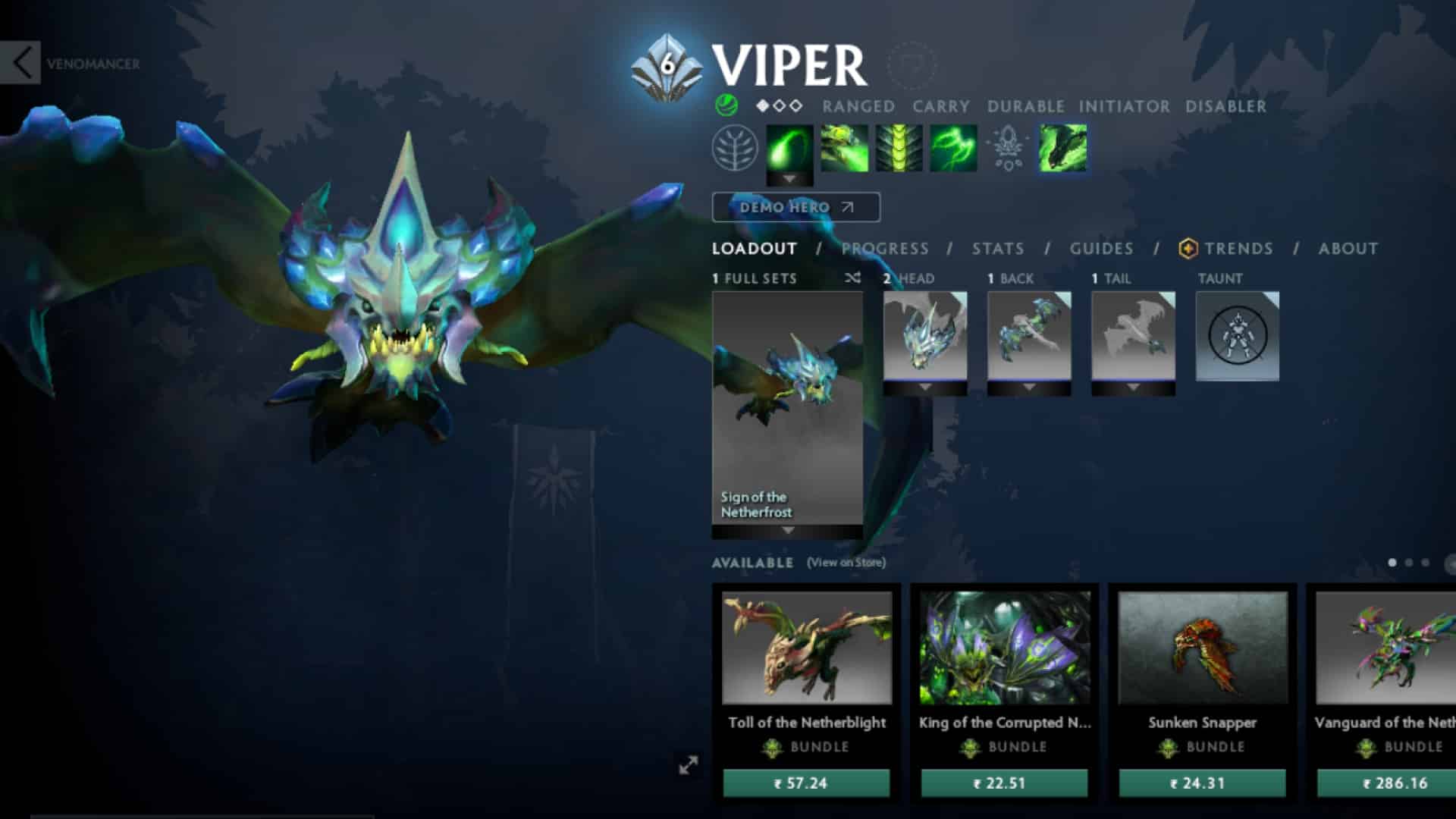 Viper uses Poison Attacks to deal damage over time to enemy units.