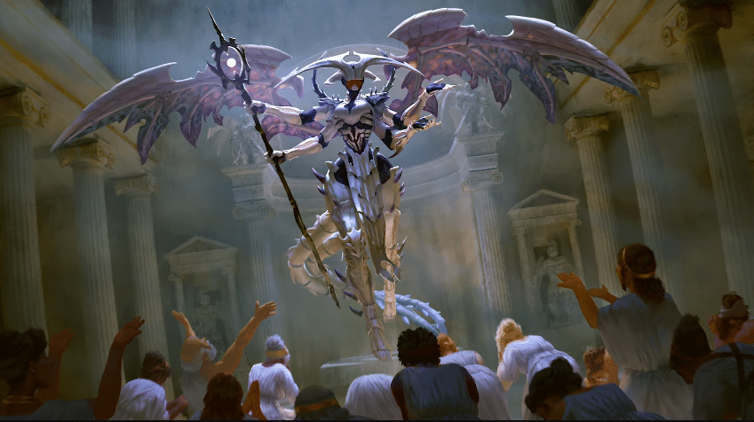 Thanatos from SMITE as Atraxa, the Praetor's Voice