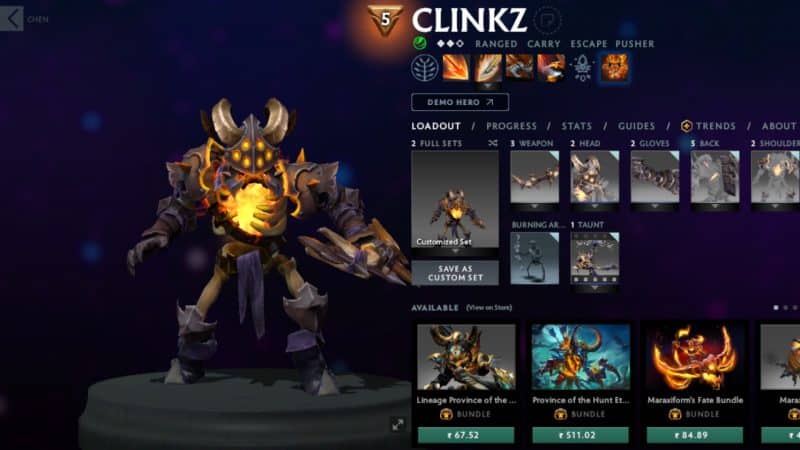 Clinkz becomes invisible using Skeleton Walk to scout for enemies
