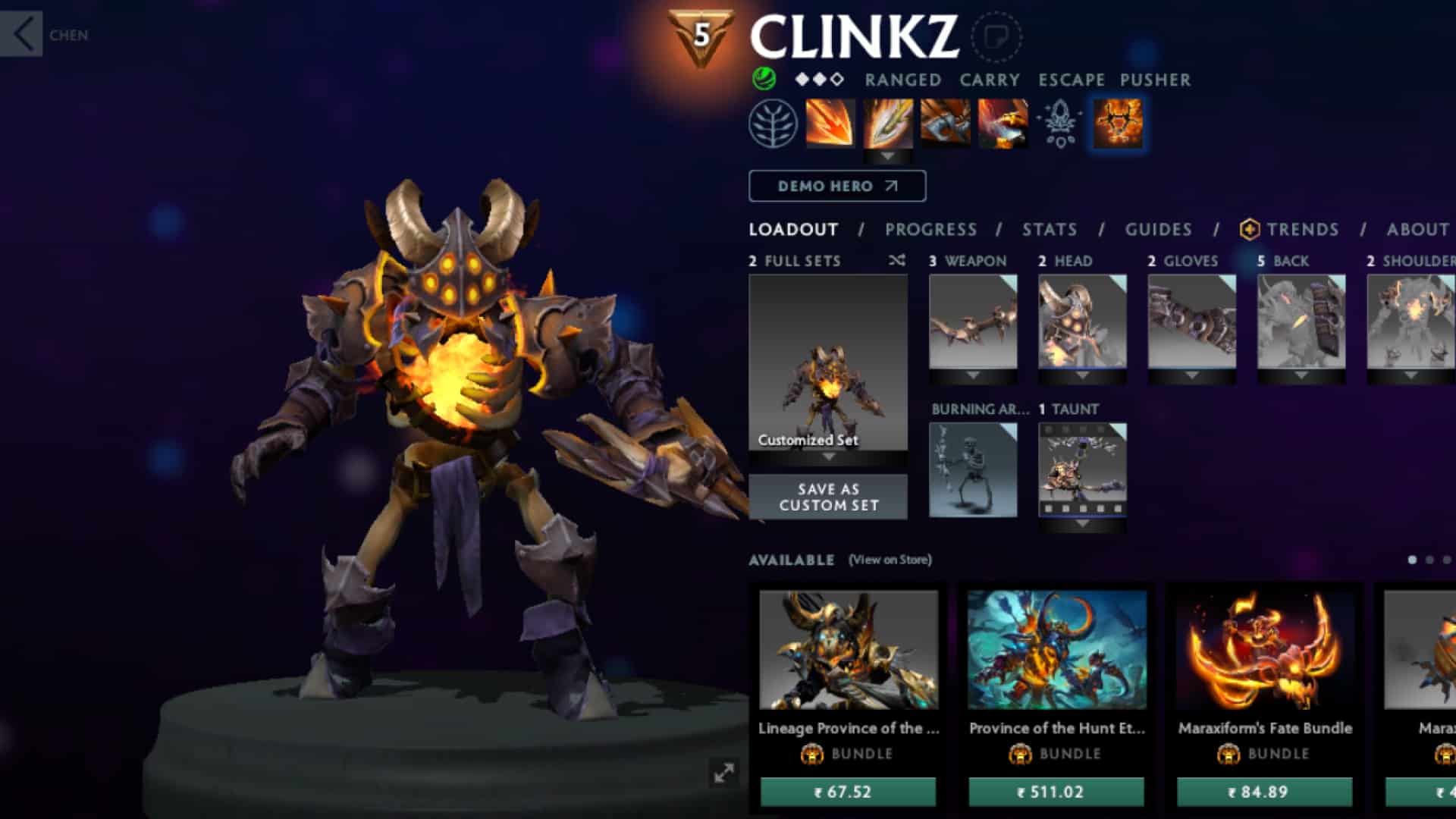 Clinkz becomes invisible using Skeleton Walk to scout for enemies