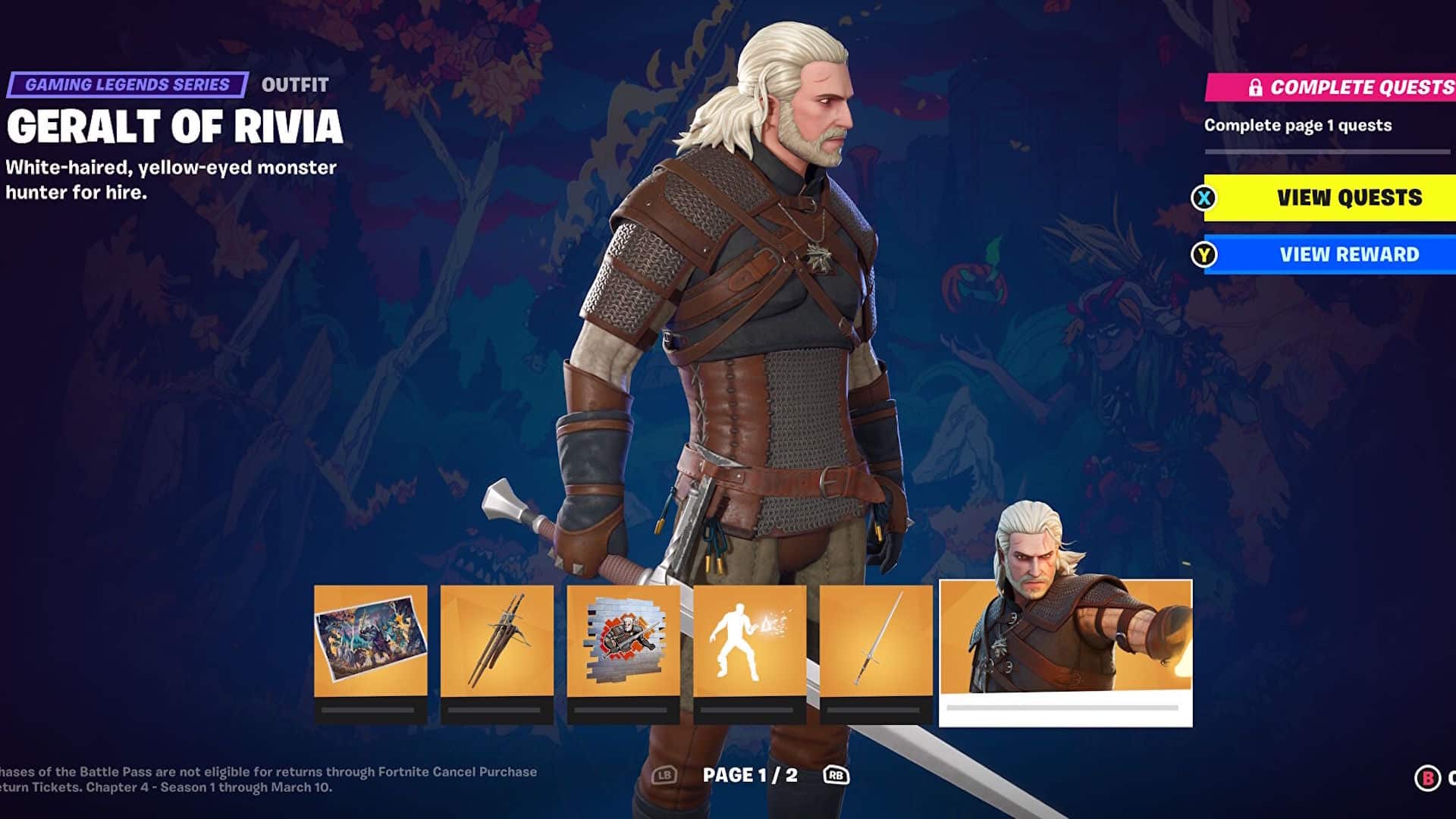 How to Unlock Fortnite Geralt Skins