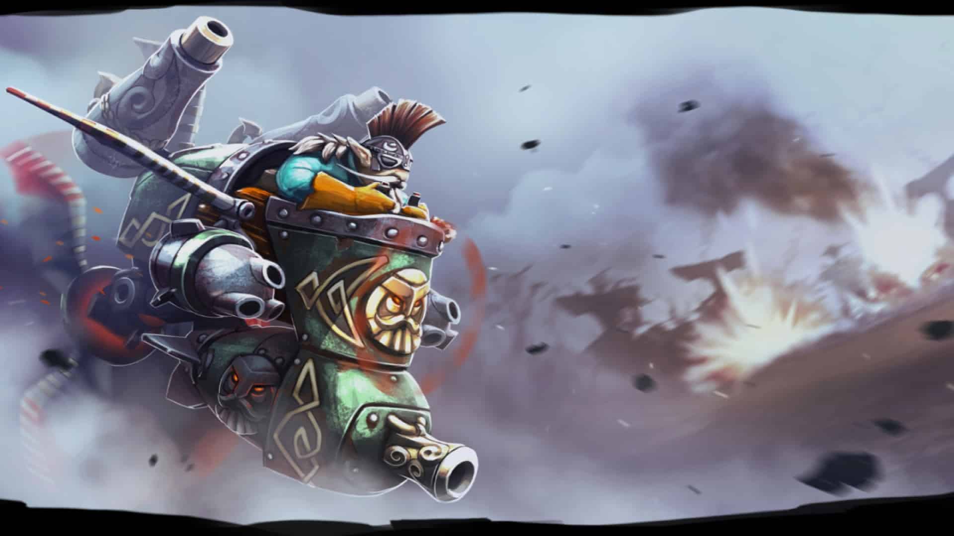 Dota 2 - Gyrocopter uses Rocket Barrage to earn more gold