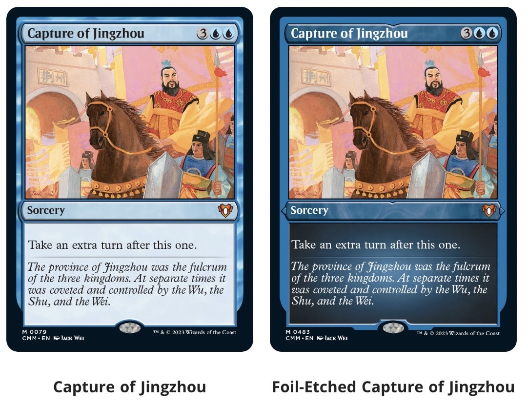 New MTG prints of the card Capture of Jingzhou