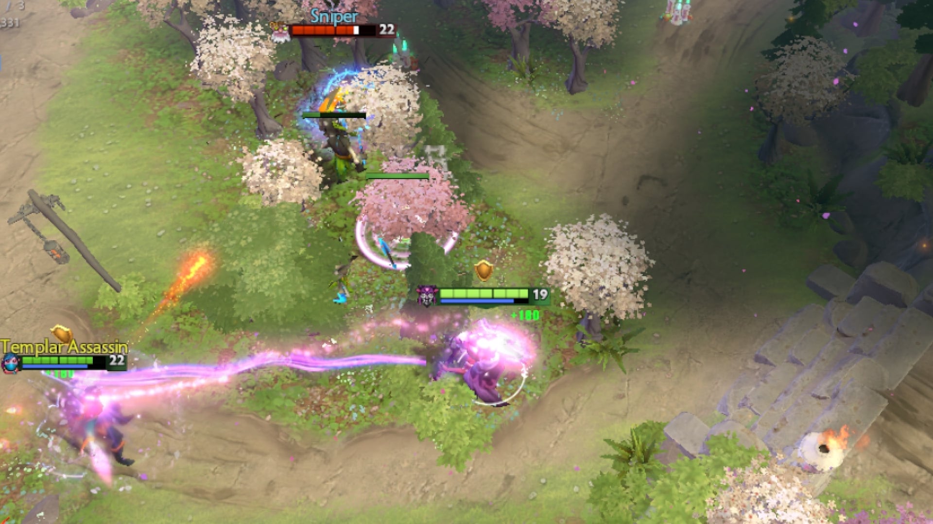 Templar Assassin hunts for enemy heroes with Dazzle