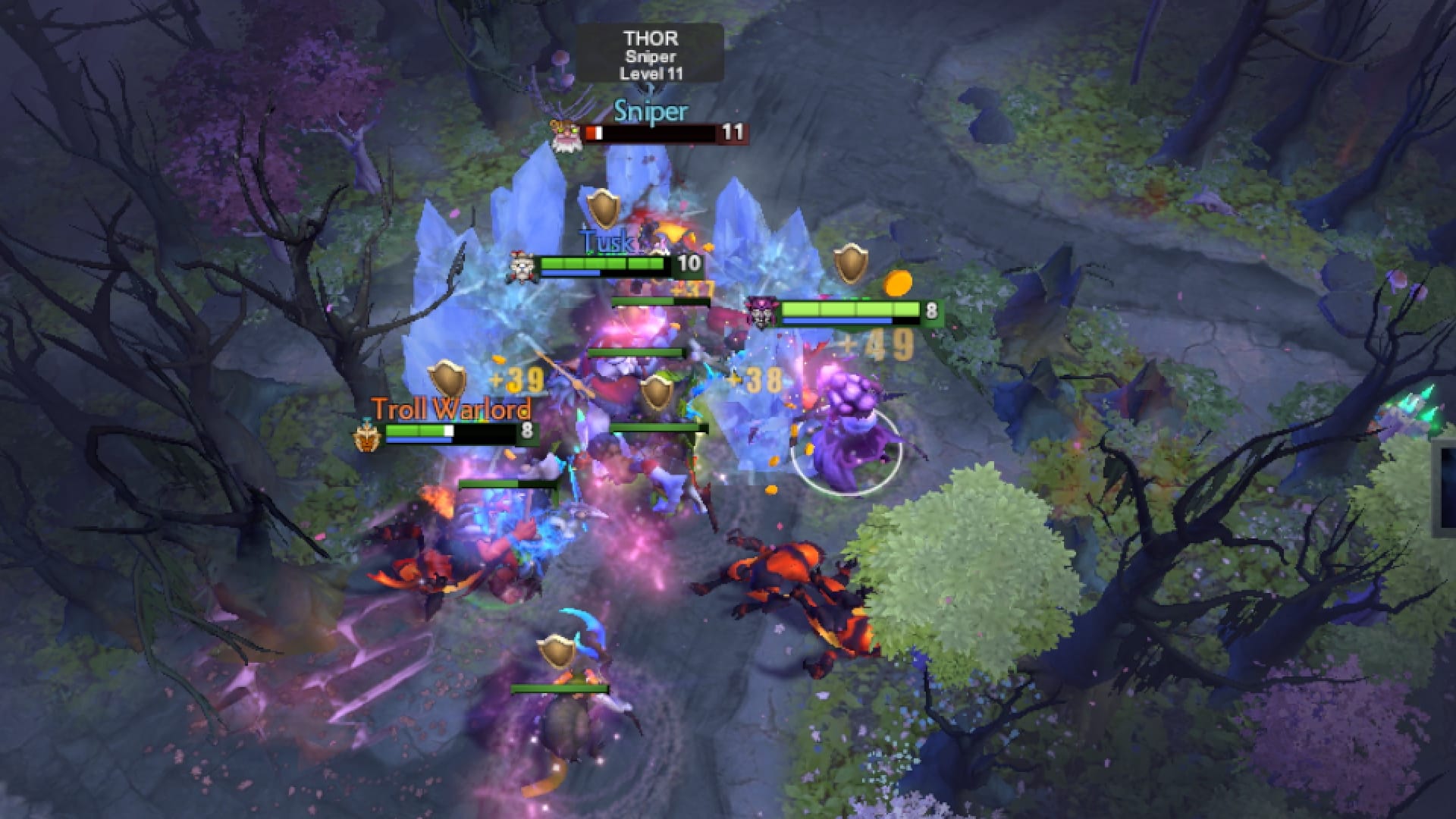 Tusk prevents enemies from fleeing while partying with Dazzle