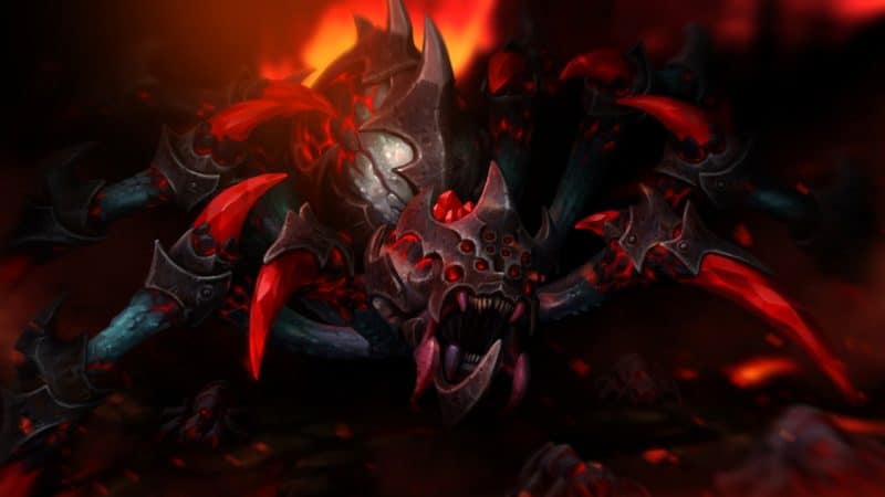 Dota 2 - Broodmother slows enemies using Silken Bola