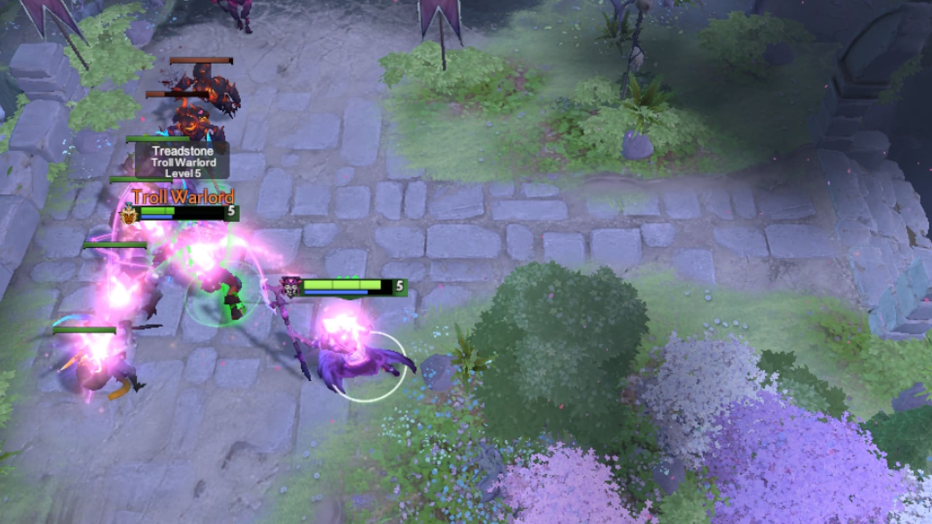 Dazzle farms for gold in the off lane with a melee hero