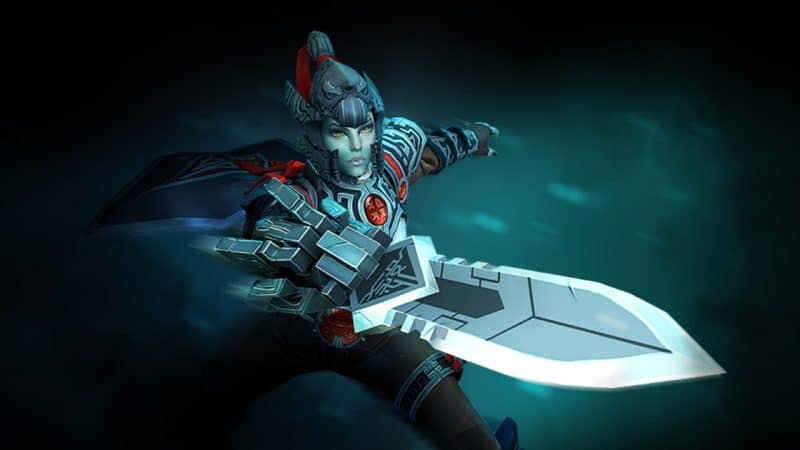Phantom Assassin blinks onto enemy heroes to win the Dead Reckoning mini-game