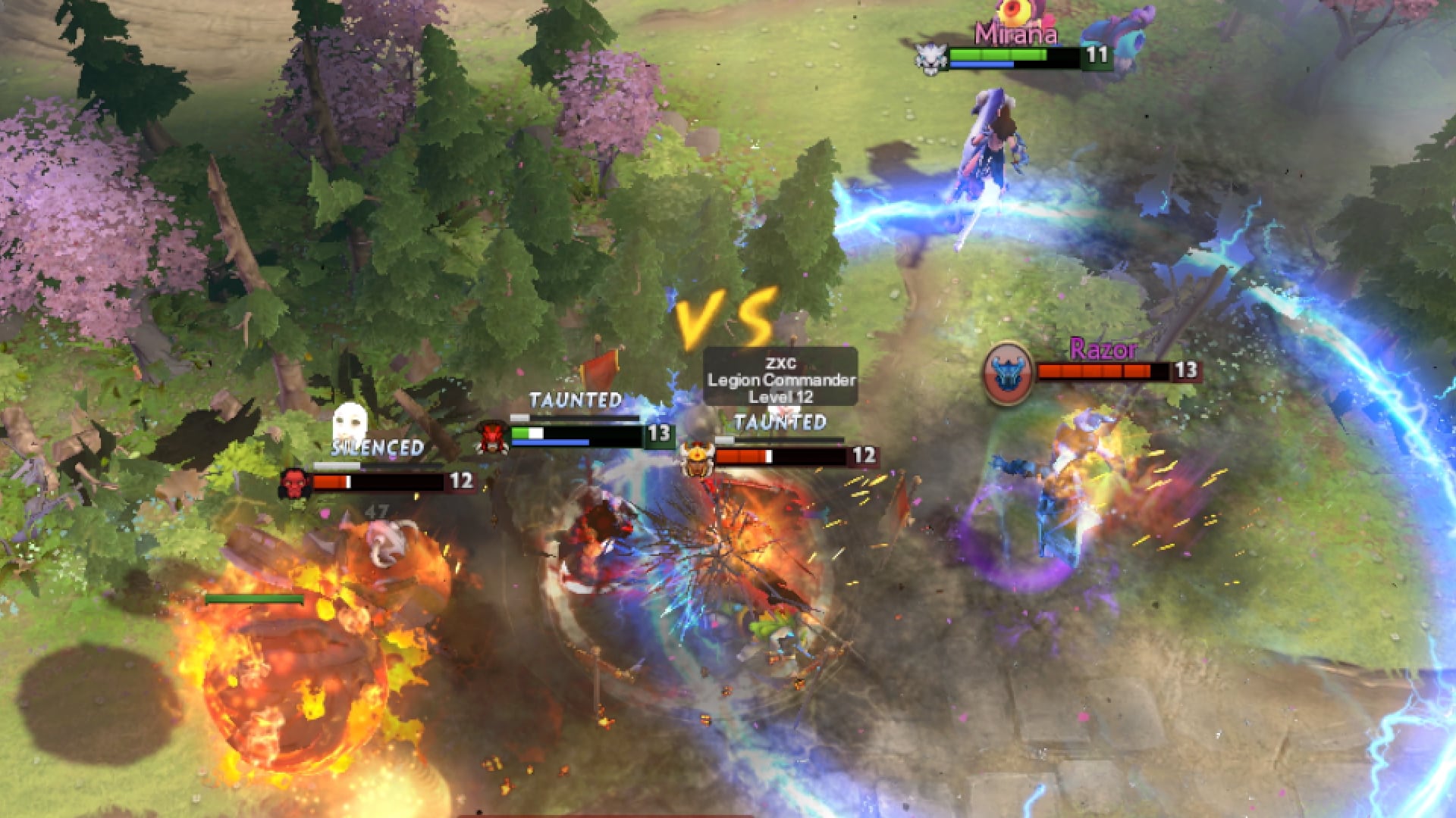 Phoenix burns enemies using its ulti