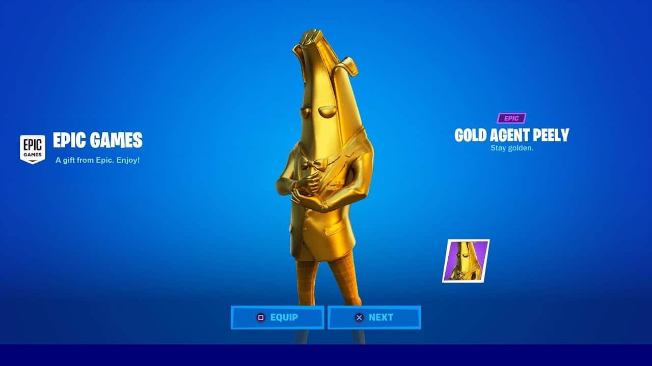Sweatiest Fortnite Skins - Gold Peely