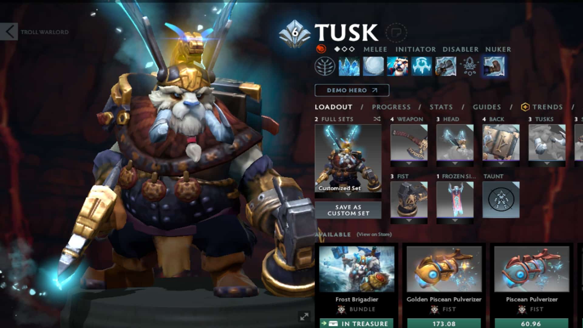 Tusk hurls Ice Shards to help allies escape from enemies